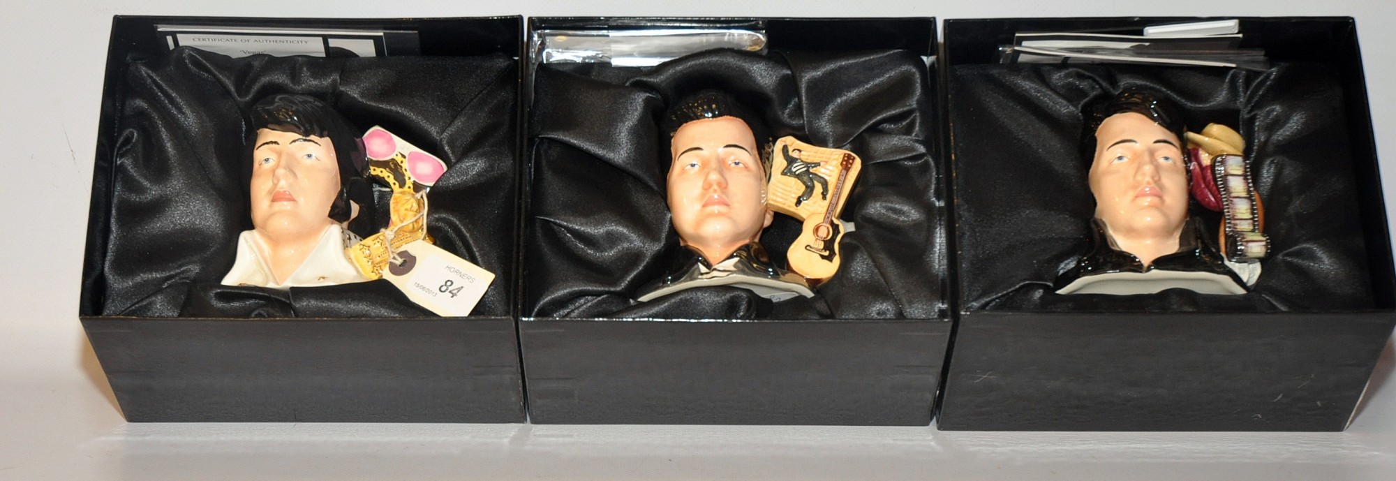 THREE BOXED ROYAL DOULTON ELVIS SIGNATURE CHARACTER JUGS EP16, EP14, EP15 - TO COMMEMORATE 30
