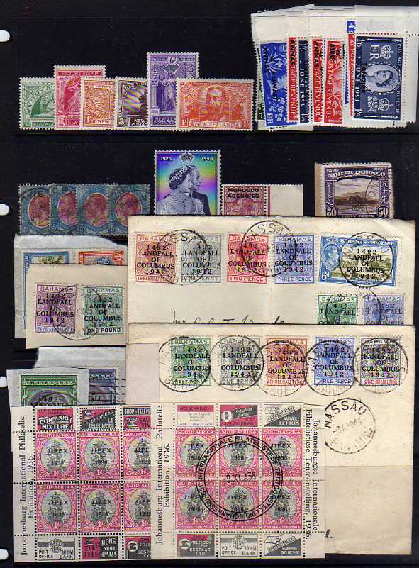 SMALL BOX OF VARIOUS, MAINLY COMMONWEALTH INCLUDING BAHAMAS 1942 LANDFALL SET USED ON PIECES OR