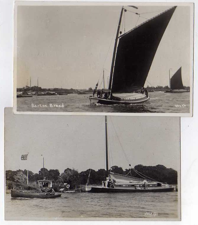 NORFOLK: SELECTION POSTCARDS, ALL RP, SHOWING WHERRIES, VARIOUS BROADS AND RIVER LOCATIONS (29)