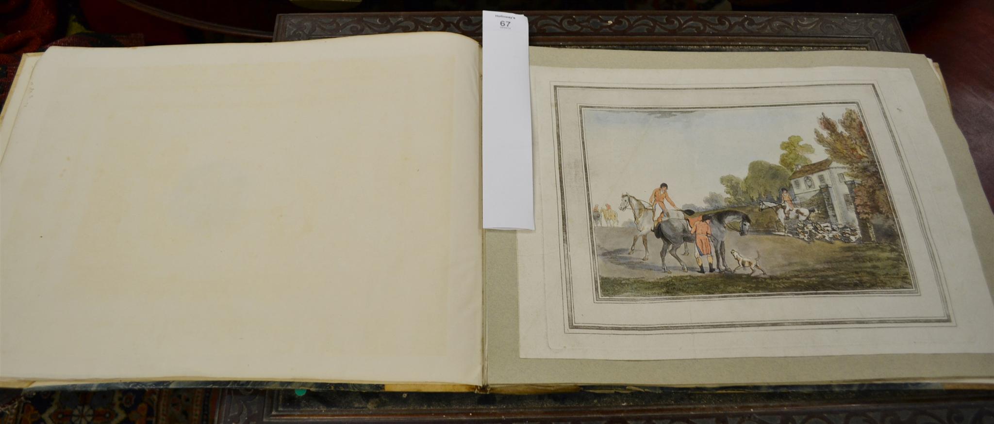 Samuel Howitt (c. 1756-1822)Four hunting sceneshand-coloured etchings with aquatint, bound in a