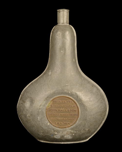 JOHN HALL & SON LONDON A RARE COMMERCIAL 10lb TIN POWDER-FLASK circa 1850 measuring approximately