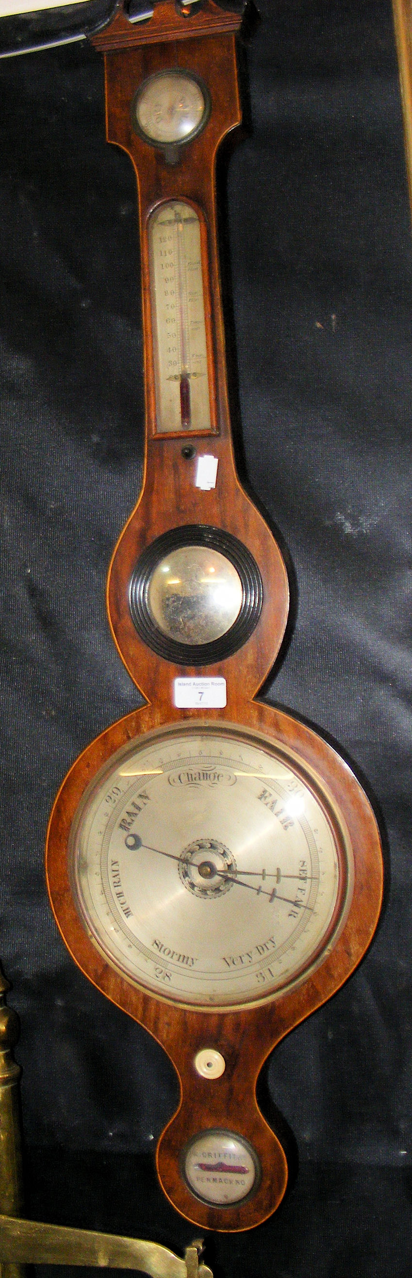 A 19th century barometer/thermometer