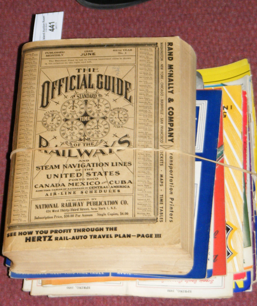 A quantity of American railway timetables etc.