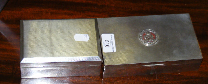 Two engine turned silver cigarette boxes