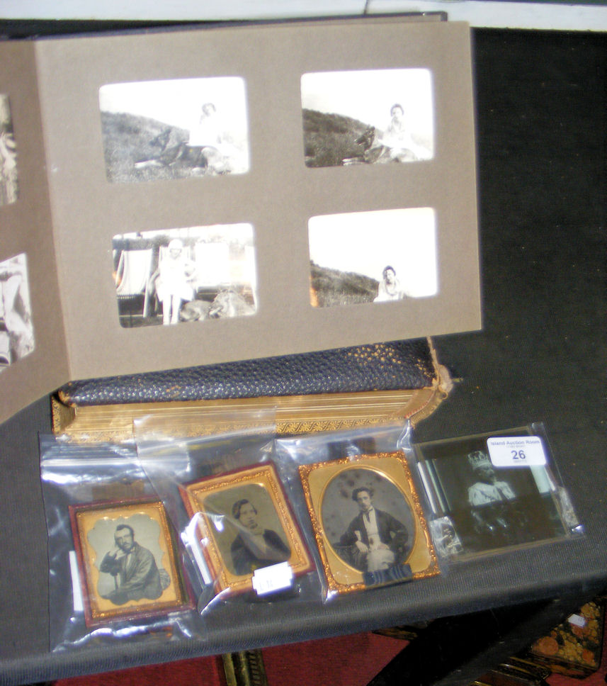 Various daguerreotypes, together with photo album etc.