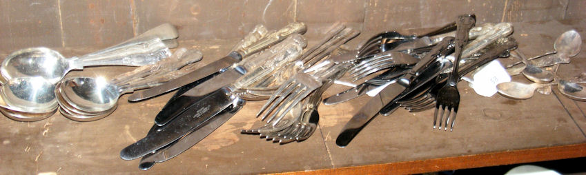 A quantity of Kings Pattern plated cutlery etc.