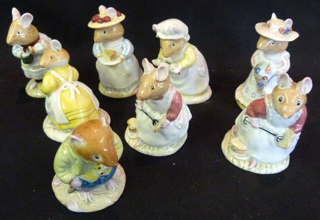 A Royal Doulton Brambly Hedge Figure `Old Vole`, together with seven other similar figures