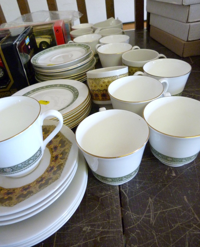 A Royal Doulton Parquet Part Tea Service, together with another similar Royal Doulton part tea