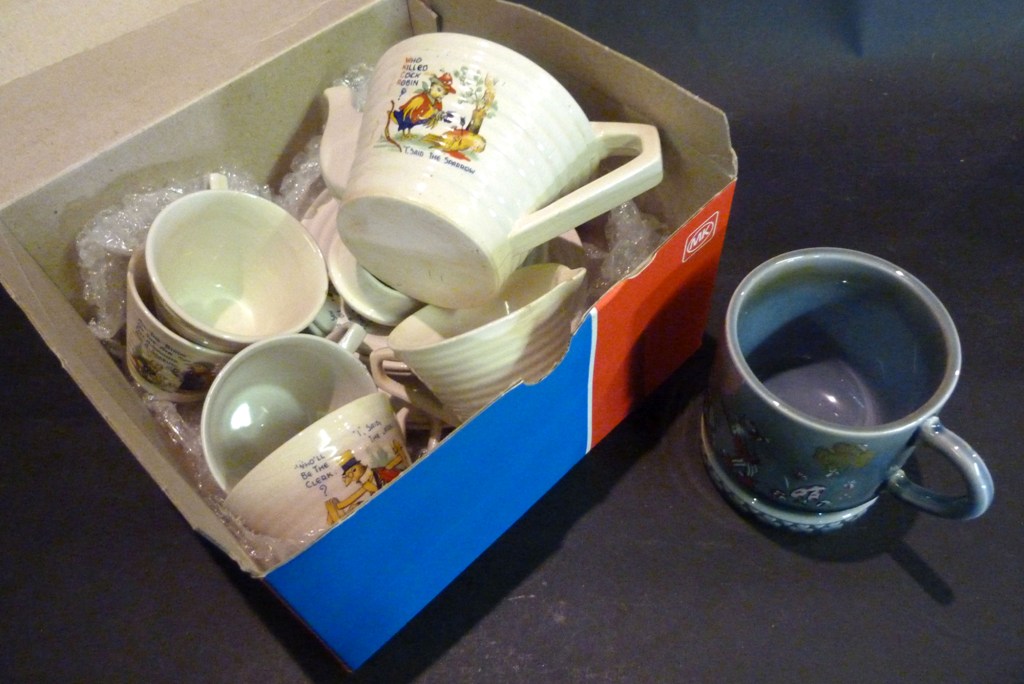 A Dolls Tea Service, together with a commemorative mug