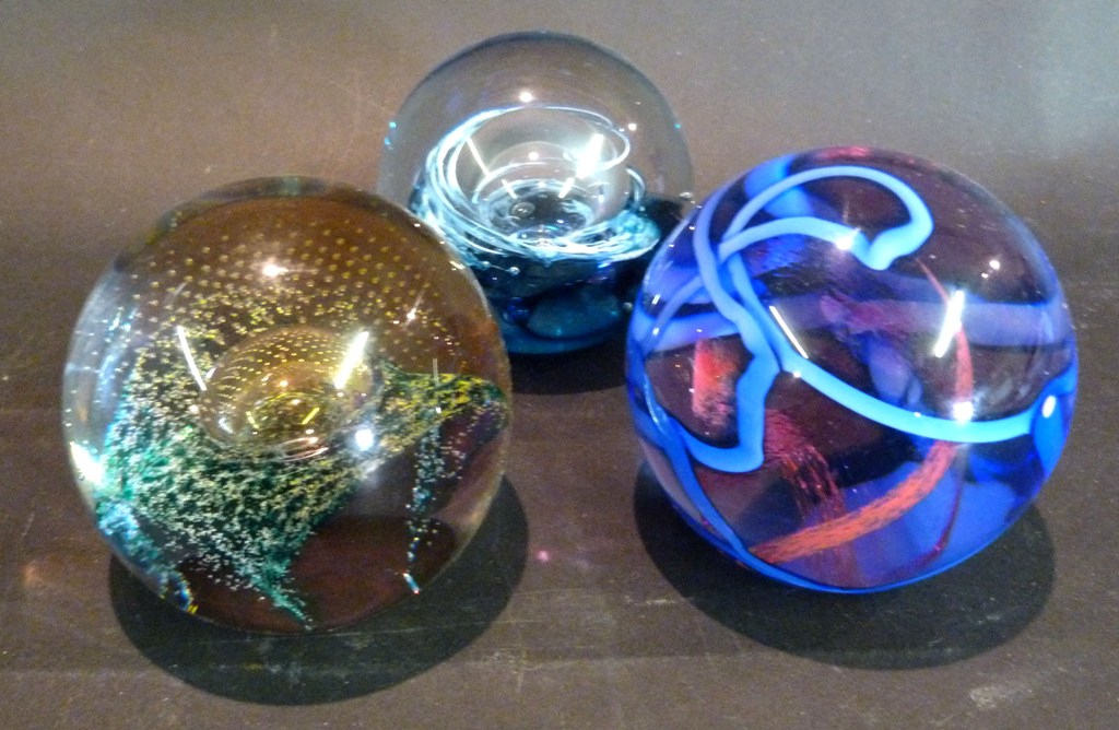 A Collection of Three Caithness Glass Paperweights