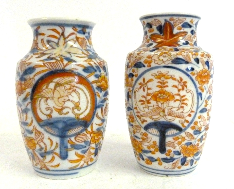 Two 19th Century Oviform Imari Vases, 13cms high