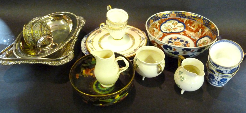 An Imari Bowl, together with two items of Belleek and a collection of other items to include a