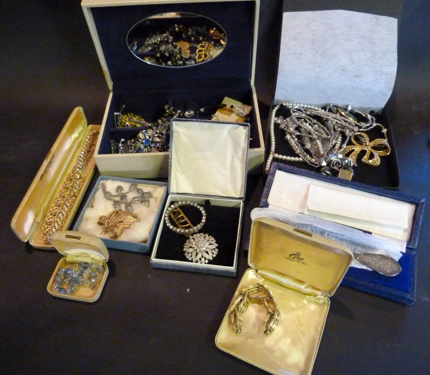A Collection of Costume Jewellery, to include brooches, necklaces and other items