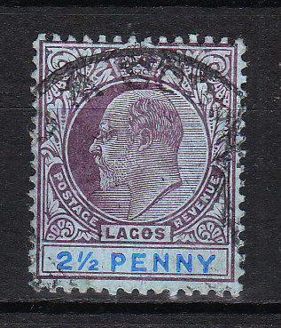 Nigeria (Lagos) 1904-1906 2½d purple + blue, smaller letters of value, SG57a, fine used Cat £120.