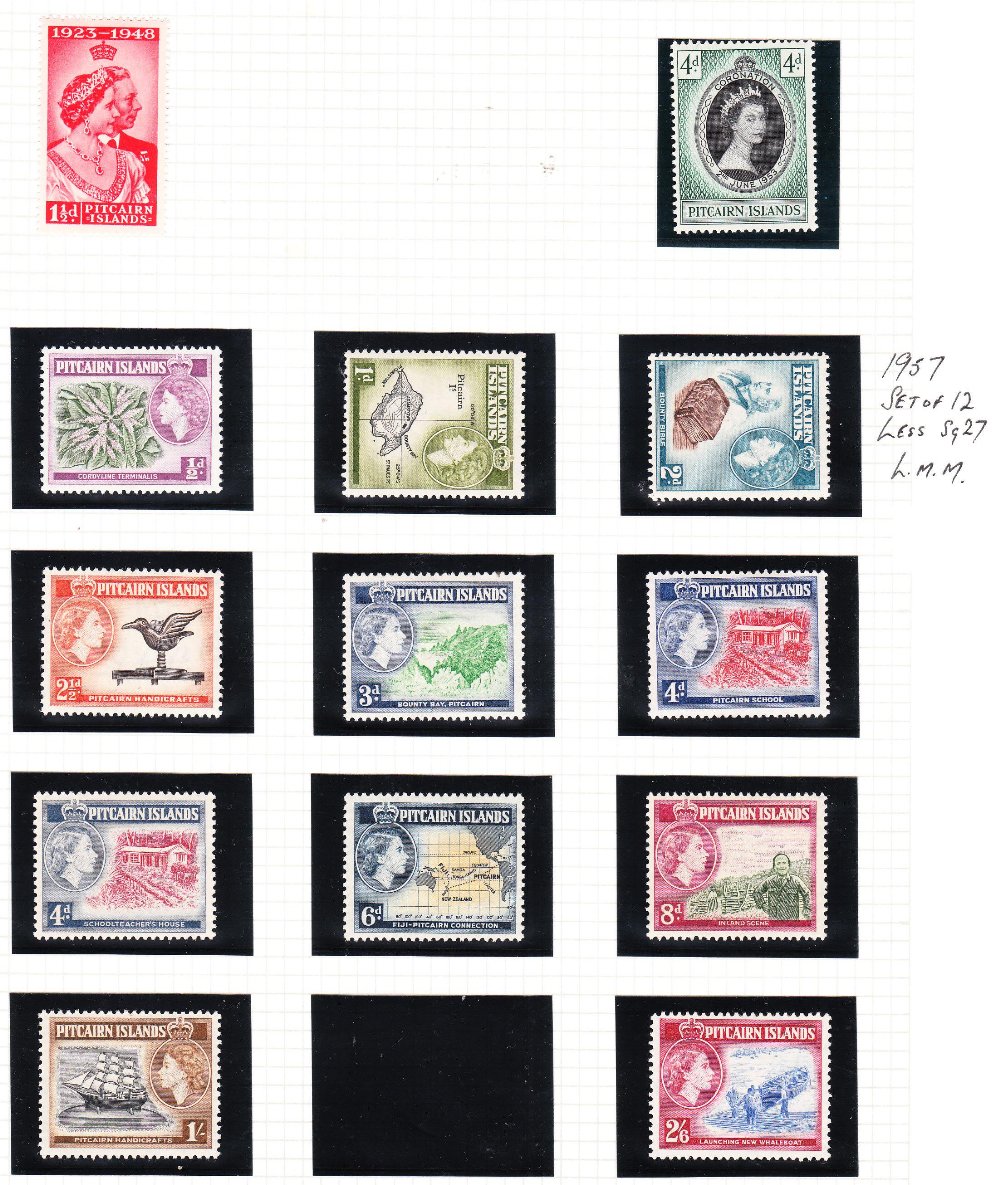 Pitcairn Islands 1957 Set of 12 (less SG27 2/-) l/m/mint.