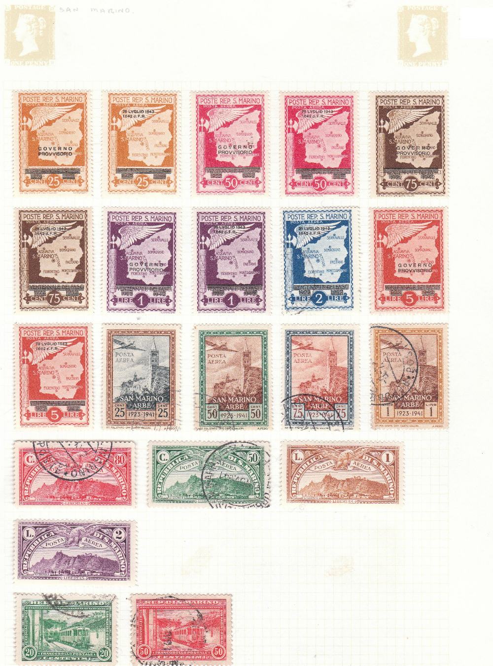 San Marino 1943-1945 Mostly mint range including Postage Due pairs (33).