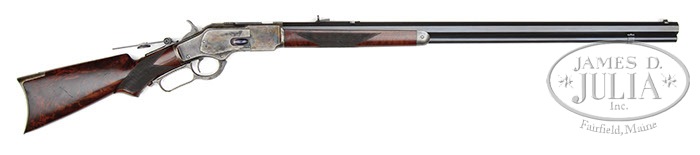 VERY RARE SPECIAL ORDER EXTRA HEAVY DELUXE WINCHESTER MODEL 1873 LEVER ACTION RIFLE. SN 192643. Cal.