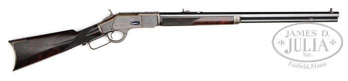 RARE DELUXE SECOND MODEL WINCHESTER 1873 LEVER ACTION RIFLE. SN 30088. Cal. 44 WCF (44-40).