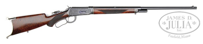 *EXTREMELY RARE DELUXE ENGRAVED & GOLD INLAID TAKEDOWN WINCHESTER MODEL 1894 LEVER ACTION RIFLE.