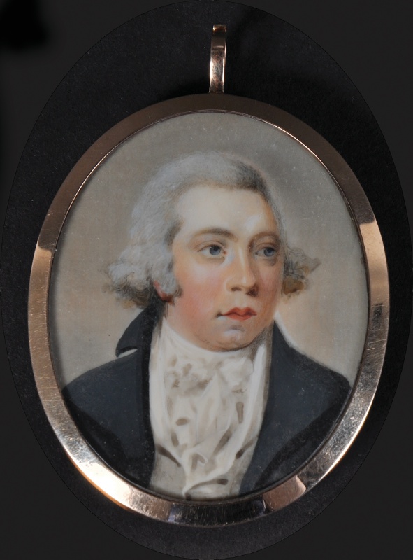 Attributed to Abraham Joseph Daniel (c. 1760-1803) Portrait of a Gentleman, wearing a blue coat with