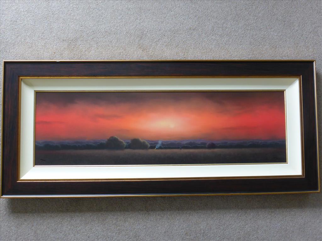 LAWRENCE COULSON `AN OLD FLAME` WASHINGTON GREEN LTD. ED. PRINT GICLEE ON BOARD 36 X 11 INS. 45/ 195