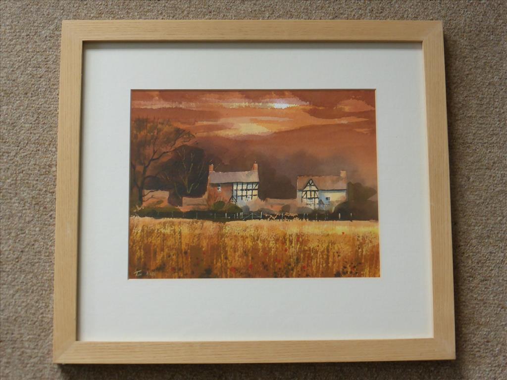 TIM NASH WATERCOLOUR `MISTY MORNING NEAR COLWALL` APPROX. 9 X 7 INS. P&P N/A