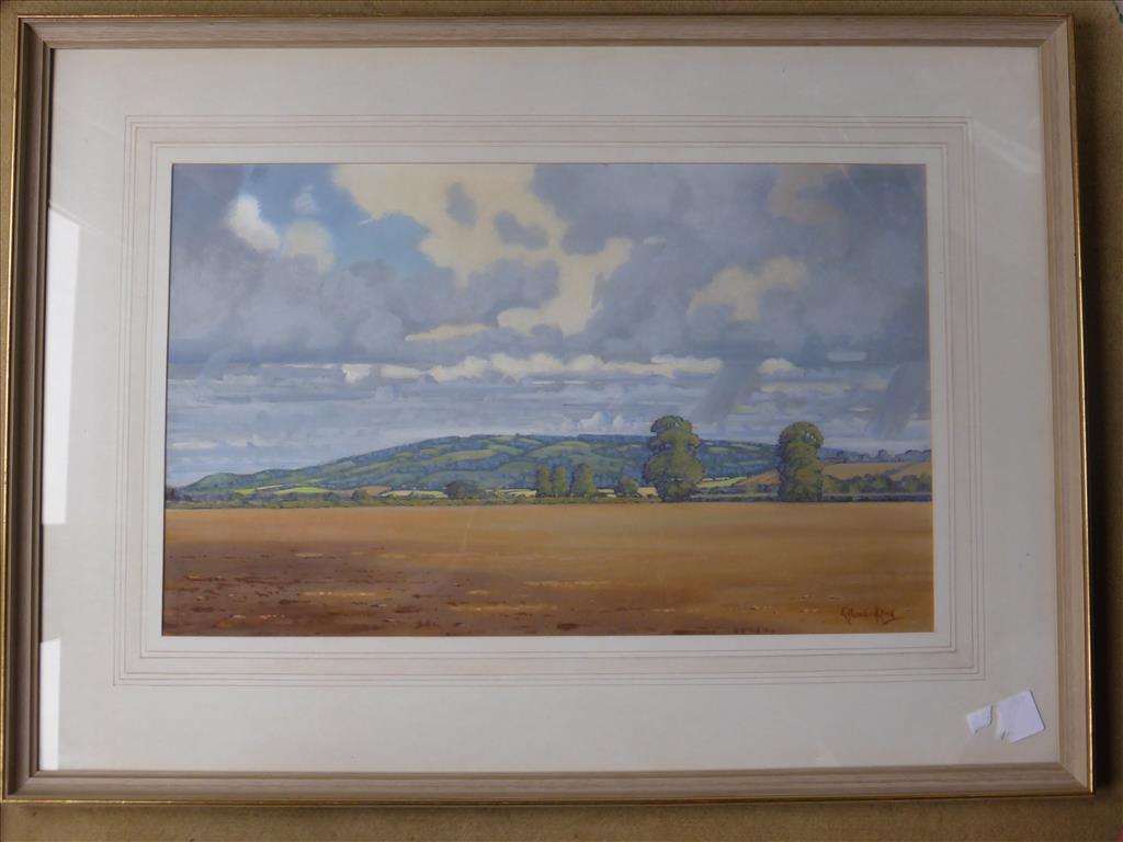 WATERCOLOUR ERIC MEADE KING BREDON HILL 21.5 X 13 INS P&P N/A