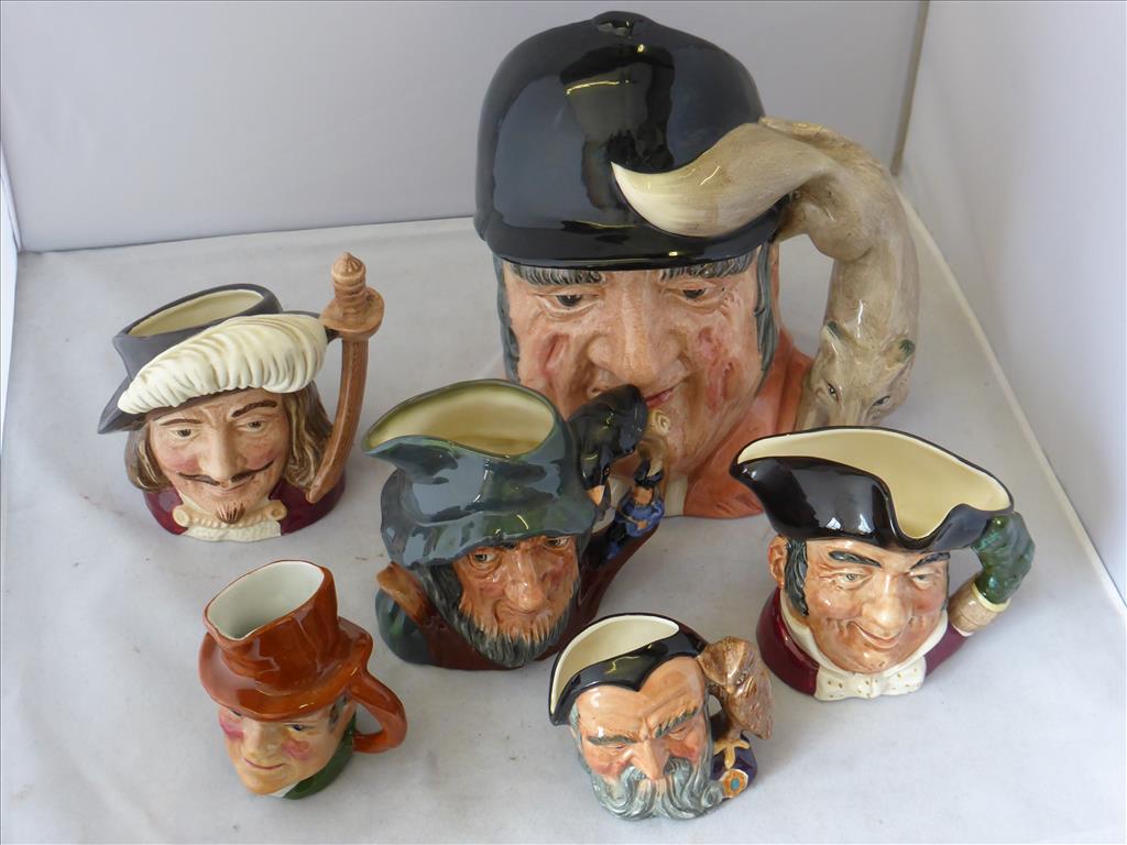 COLLECTION OF ROYAL DOULTON CHARACTER JUGS, `GONE AWAY`, `MERLIN`, `RIP VAN WINKLE`, `MINE HOST` AND