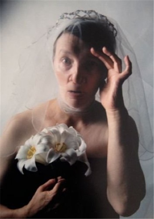 JO SPENCE PHOTO ART WORK FROM `MOTHER AND DAUGHTER` SERIES, `THE BRIDE` 1984 APPROX. 13 X 9 INS.