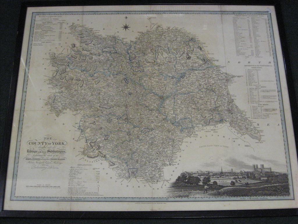 MAP DEPICTING COUNTY OF YORK DIVIDED INTO RIDINGS AND SUBDIVISIONS, WILLIAM DARTON AND SON,