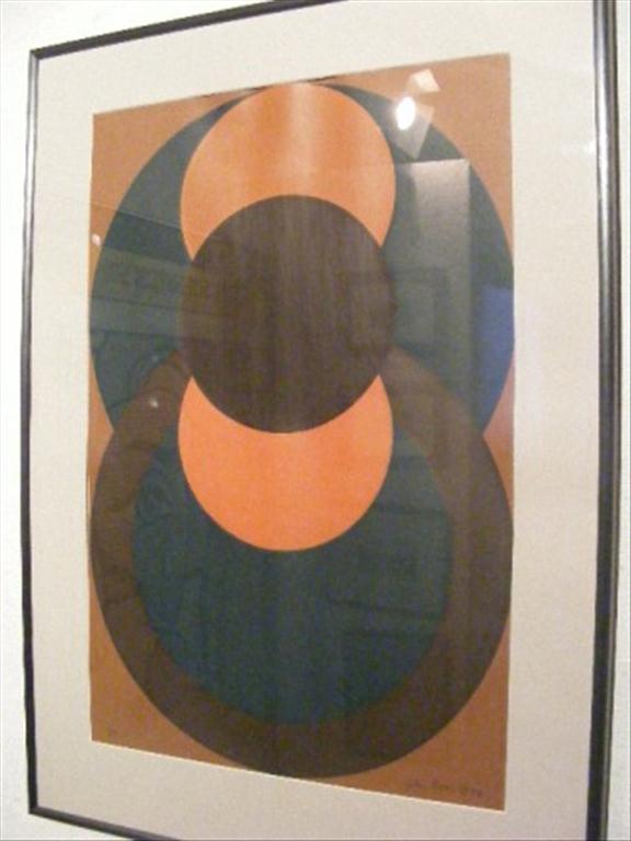 JOHN BEVIS, ABSTRACT COLOUR LITHOGRAPH, 1974 LTD. ED. 11/25 FRAMED AND SIGNED 60 X 45 cmPostage Cost