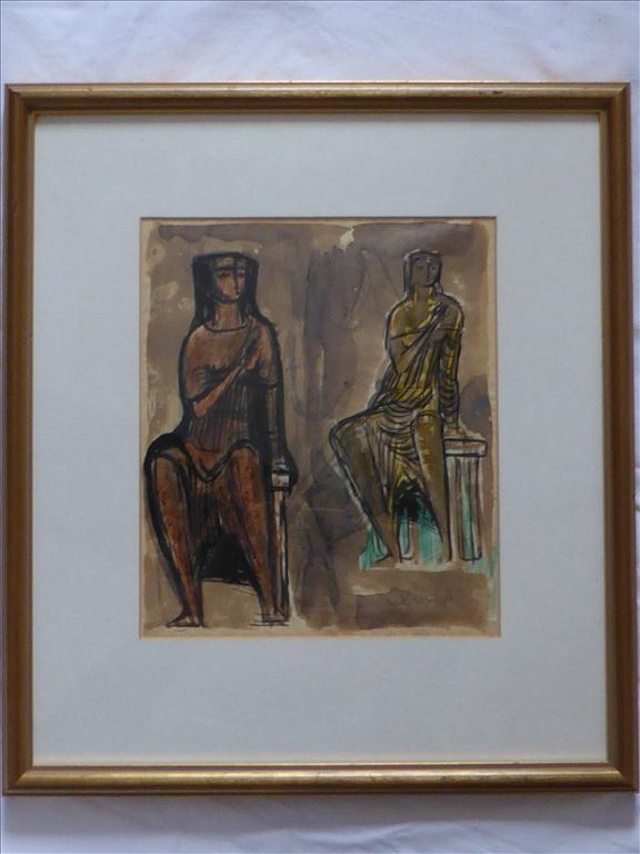 WILLI SOUKOP, INK AND WASH STUDY FOR A SCULPTURE, APPROX. 10 X 8.5 INS.Postage Cost (basic) : £ n/a