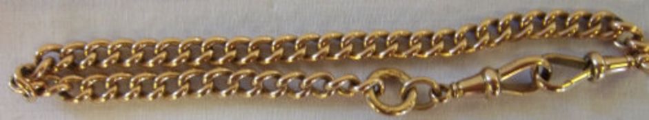 9ct rose gold fob chain - wt approx 29g