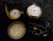 Swiss pocket watch, chronometer Leobe pocket watch, part of a case & winding keys