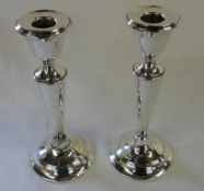 2 silver candlesticks - wt approx 25 oz, Lon 1900