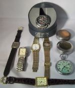 Sel of watches inc Citizen Eco Drive & Jaeger-LeCoultre pocket watch (damaged)