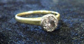 18ct gold diamond solitaire ring - approx size K
