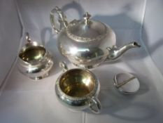 S P tea set inc pot, milk jug & sugar bowl & S P ash tray