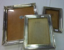 3 silver picture frames - wt approx 18 oz, 2 marked Birm 1915, the other marked 925 Peru