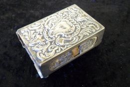 Silver match box holder approx 2oz Lon 1909