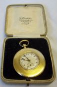 18ct gold Asprey Swiss pocket watch - stamped London 1919 wt approx 44g