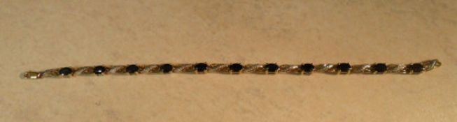 9ct gold sapphire & diamond bracelet