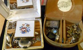 2 sm jewellery boxes of costume jewellery