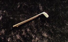 9ct gold golf club brooch