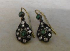 18ct gold emerald & diamond earrings