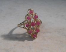 9ct gold ruby ring approx size P