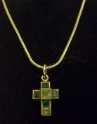 18ct gold cross pendant & chain