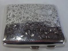 Silver cigarette case Birm 1852 wt approx. 1.8 oz