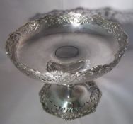 Silver circular comport dish Lon 1924, wt approx 14 oz