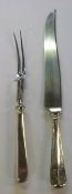 Silver handled carving knife & fork, Sheff 1969